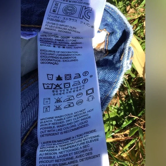 Levi’s Women’s 501 S Skinny Selvedge White Oak Cone Denim Distressed Jeans 27x28 - Picture 5 of 10